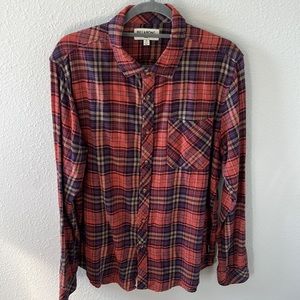 Men’s Billabong Button Down plaid flannel Size M